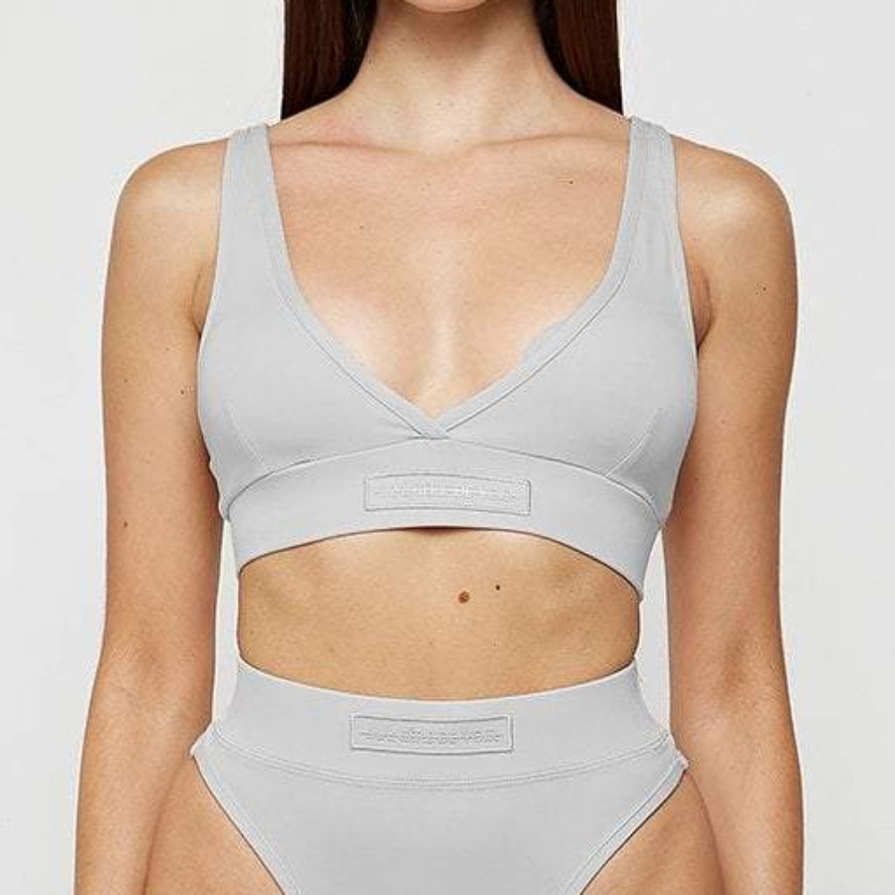 Maniere de voir Iced Grey Bralette Small Viscose Bra Gray S